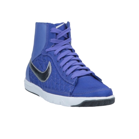 New Nike Blazer Mid Sneakers Blue Silver - Picture 3 of 8